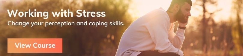 Image of a man pondering his stressed condition, thinking about taking a course on meditation and stress management