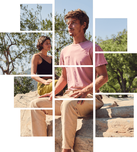 Two people enjoying a meditation session.