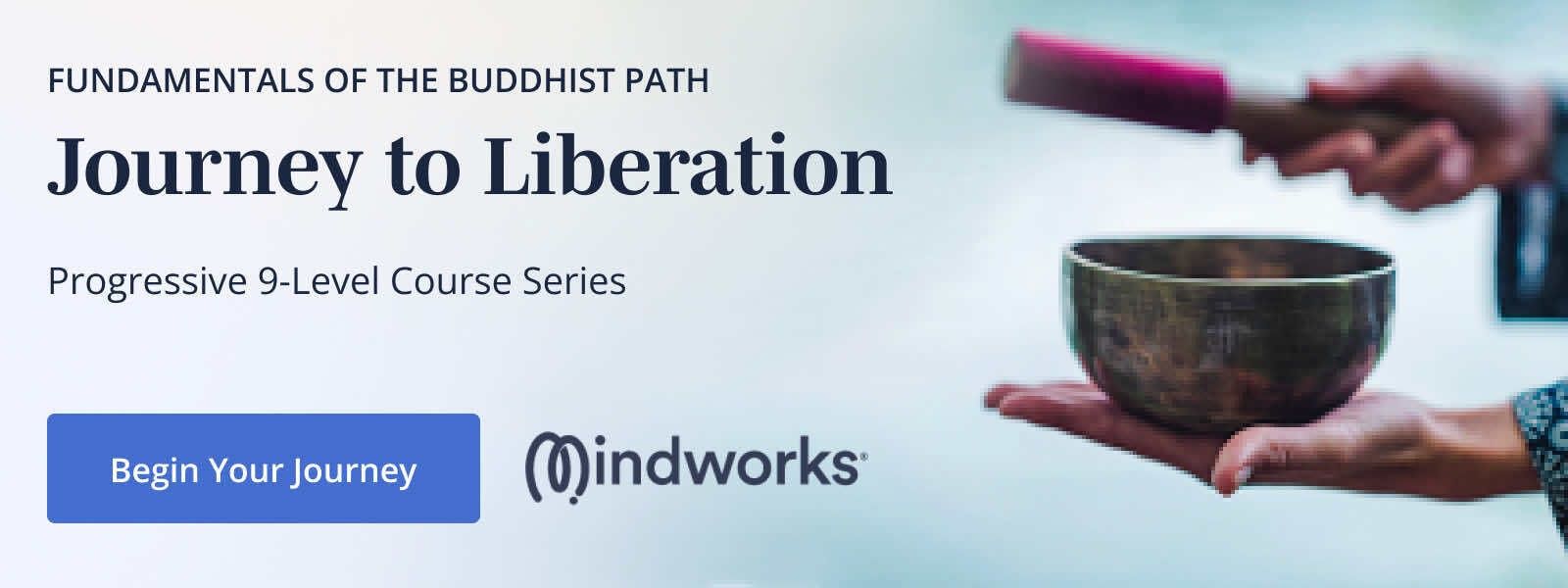 A person ringing a gong for meditation- it's time to learn Buddhist meditation!